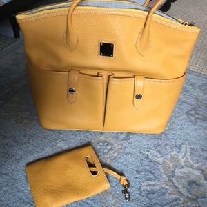 Dooney and Bourke Yellow Tote with small pouch!